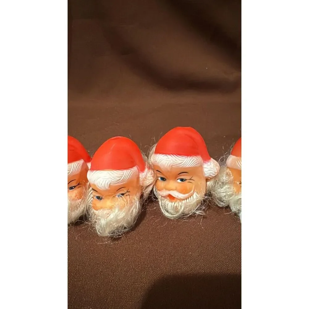 Lot of Vintage Christmas Santa Blow Mold Light Covers
